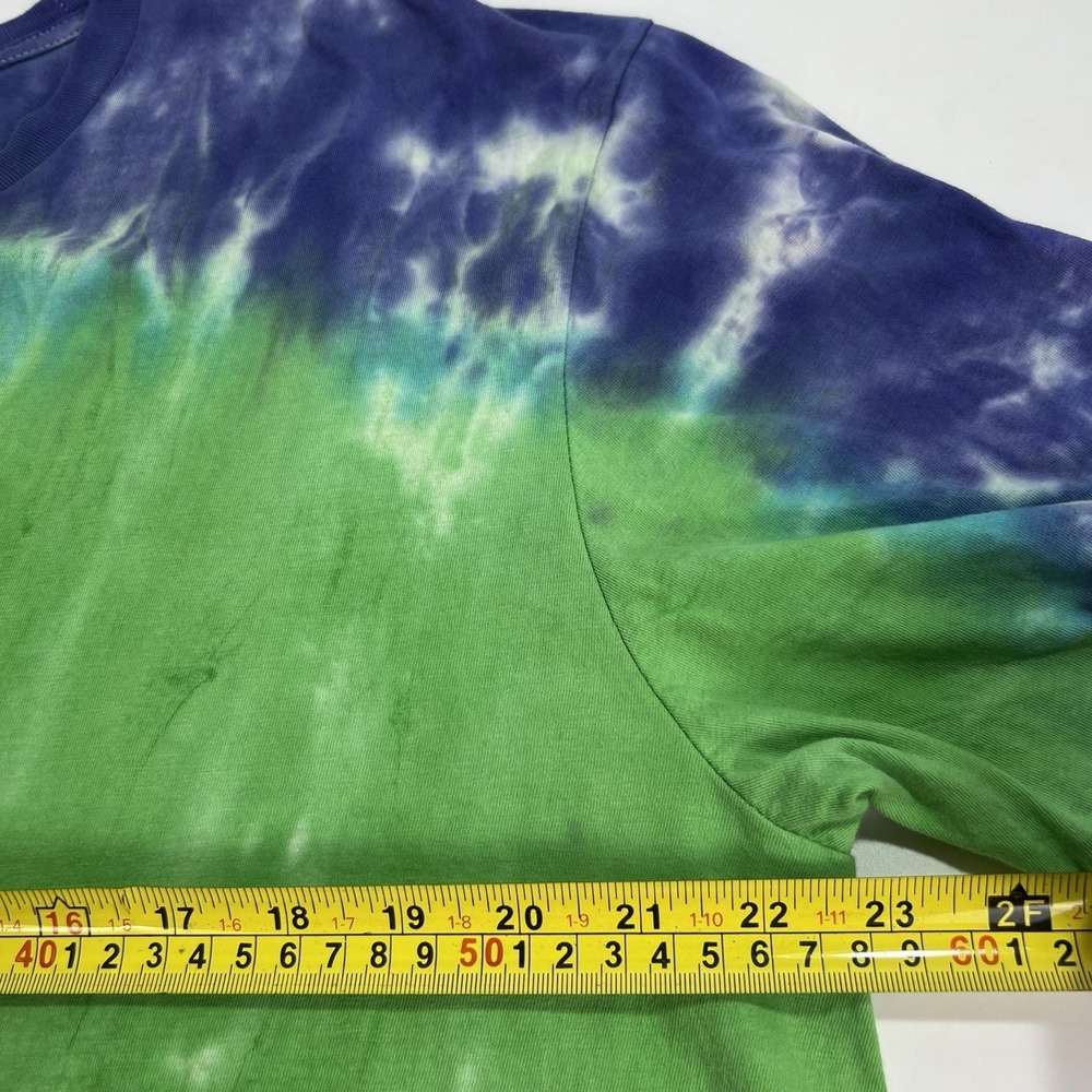 Buc-ee's Peace Love Mardi Gras T Shirt XL Tie Dye Blue Green Yellow New Orleans - Picture 10 of 12